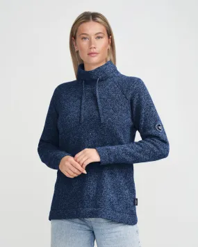 Angelika Windproof Sweater- Dark Royal Melange