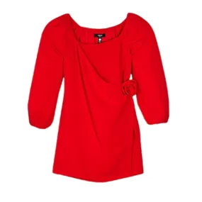 AQUA - KIDS -  Rosette Faux Wrap Dress
