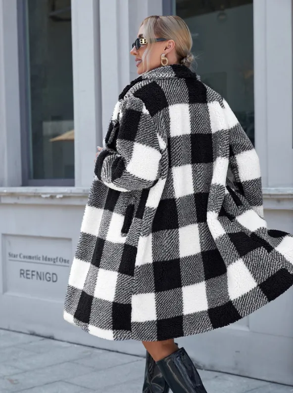 Black And White Buffalo Plaid Monogrammed Jacket
