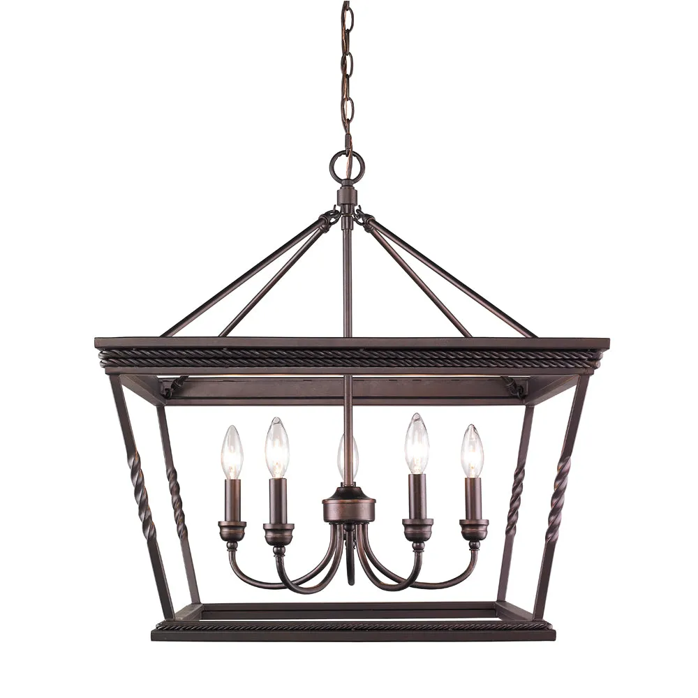 Davenport 5-Light Chandelier in Etruscan Bronze
