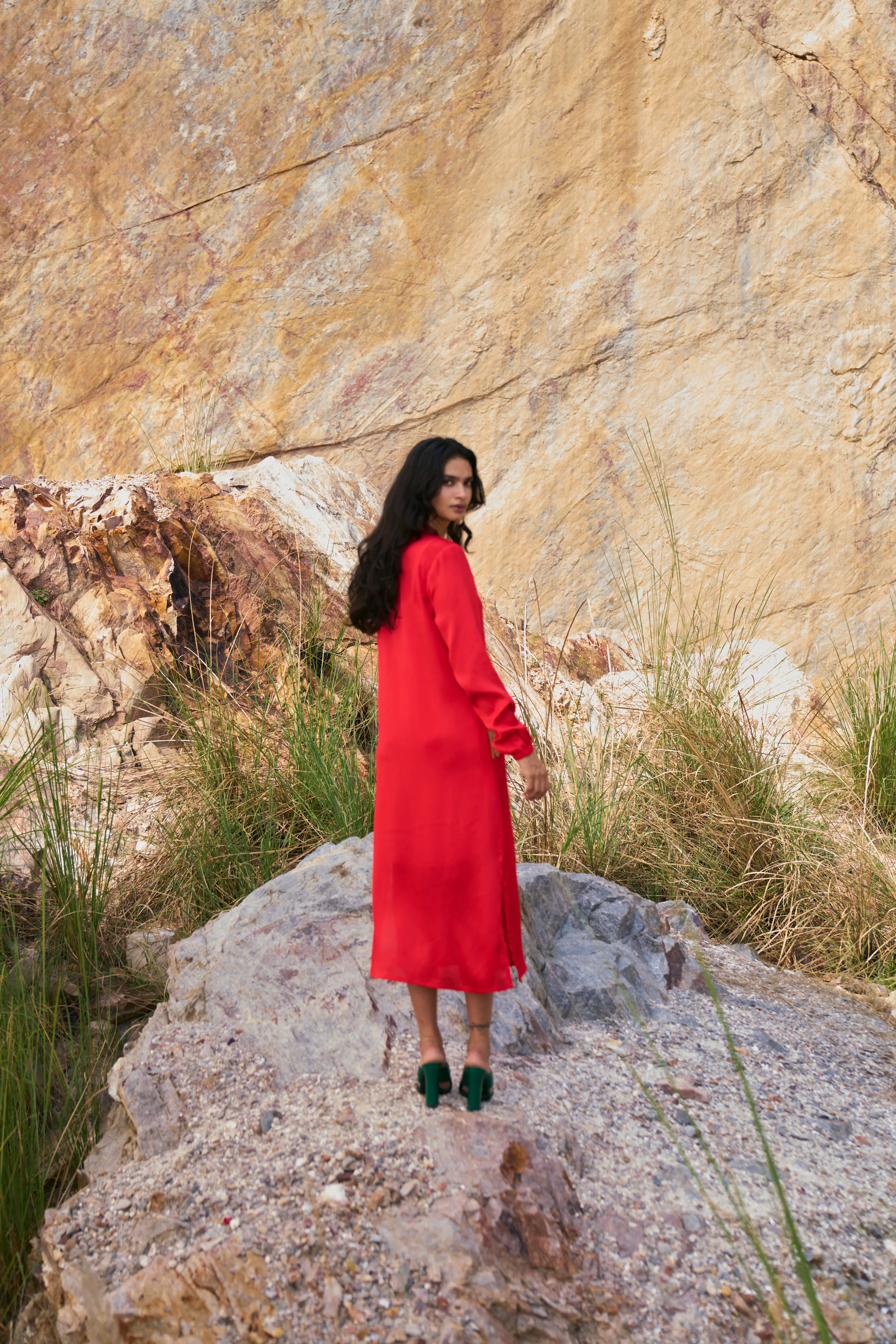 Gota Embroidered Shirt Dress