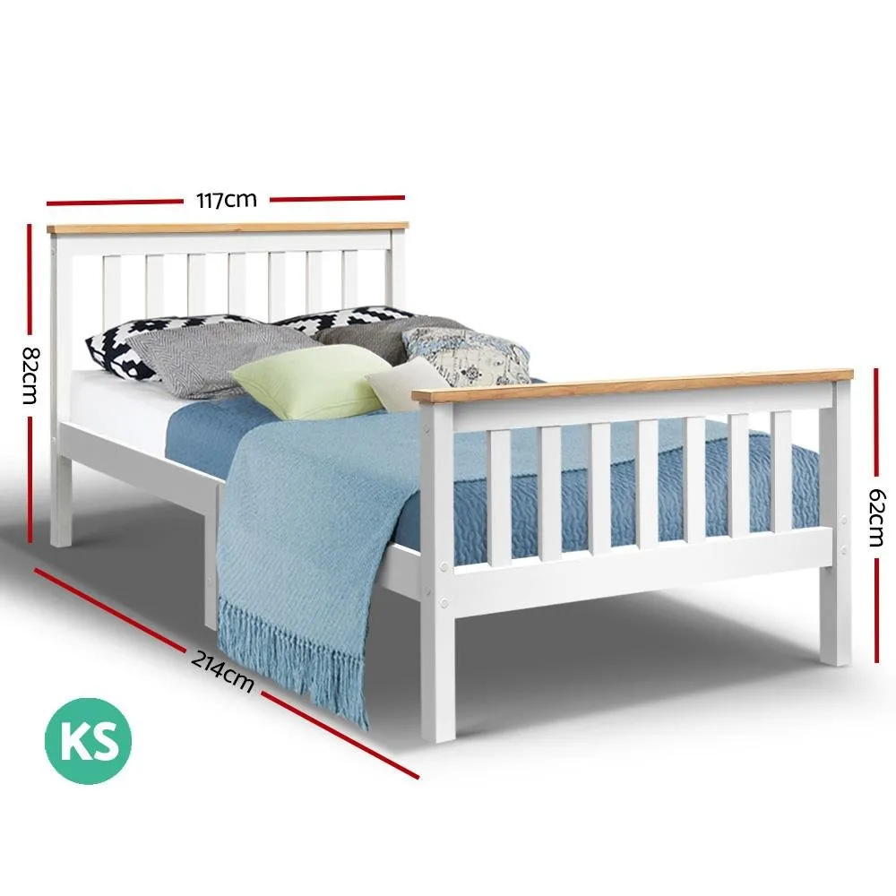Kewarra Wooden King Single Bed Frame White
