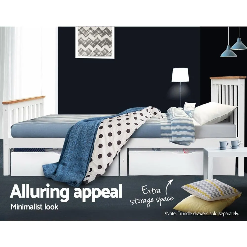 Kewarra Wooden King Single Bed Frame White