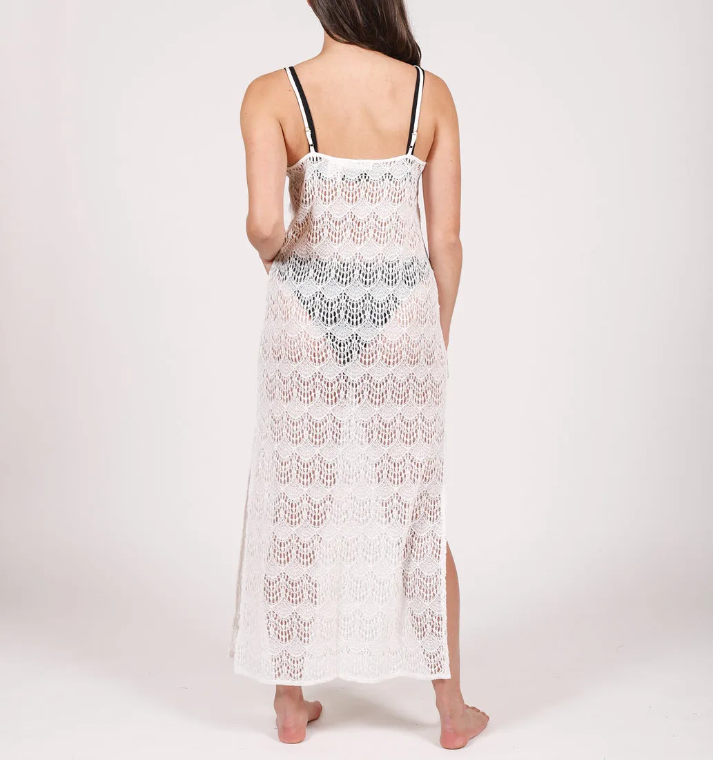 Koy Swimwear Flamenco Black and Cream Midi Cover Up Dress 2146