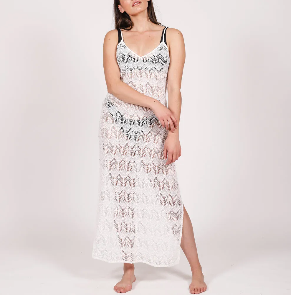 Koy Swimwear Flamenco Black and Cream Midi Cover Up Dress 2146