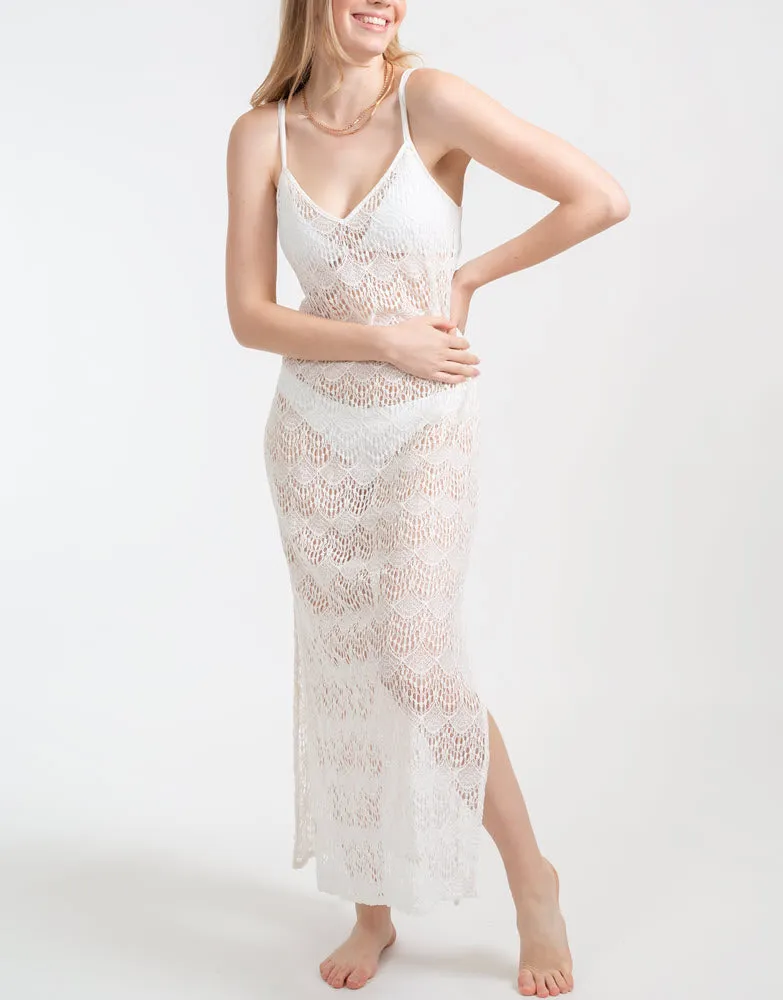 Koy Swimwear Flamenco Black and Cream Midi Cover Up Dress 2146