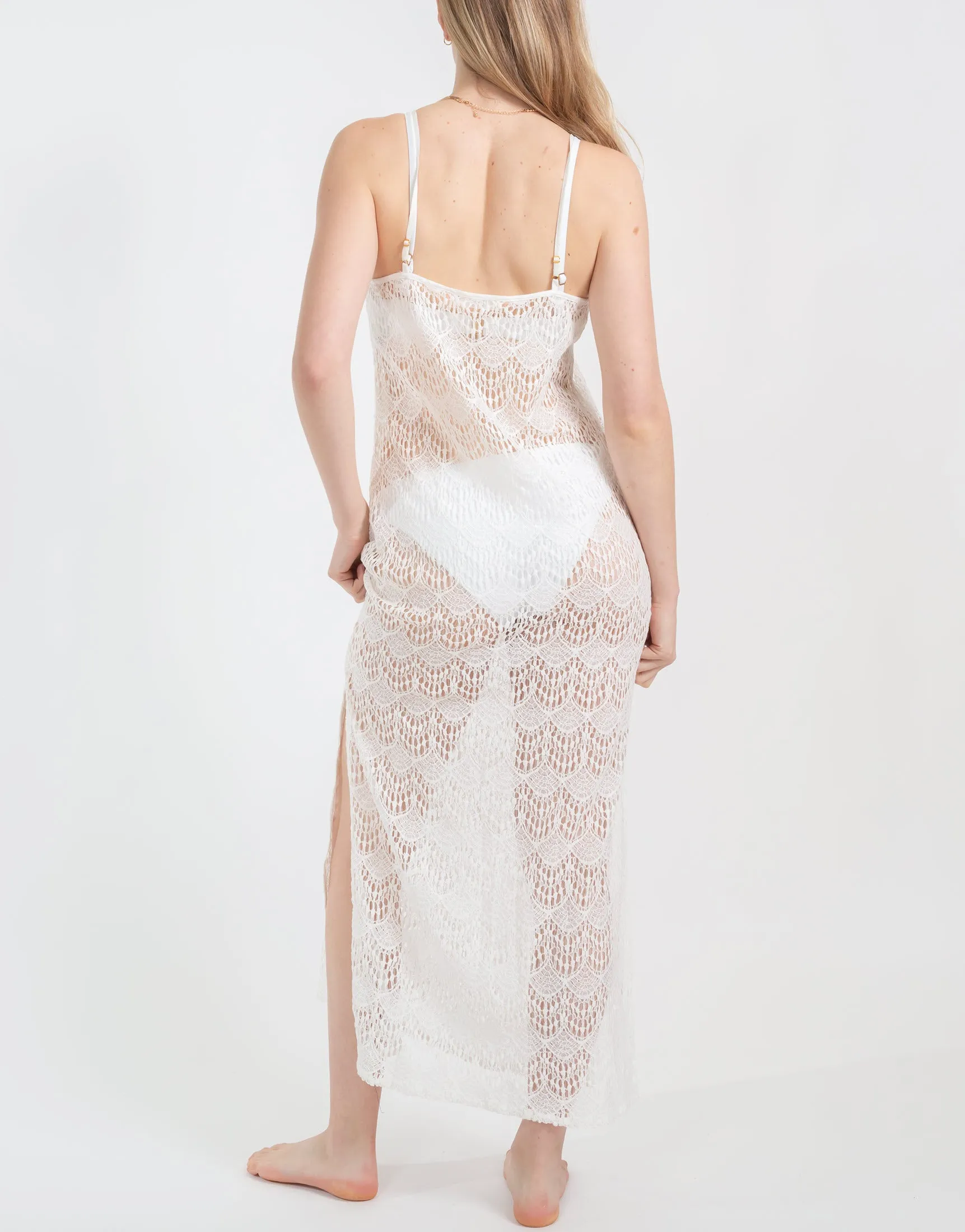 Koy Swimwear Flamenco Black and Cream Midi Cover Up Dress 2146