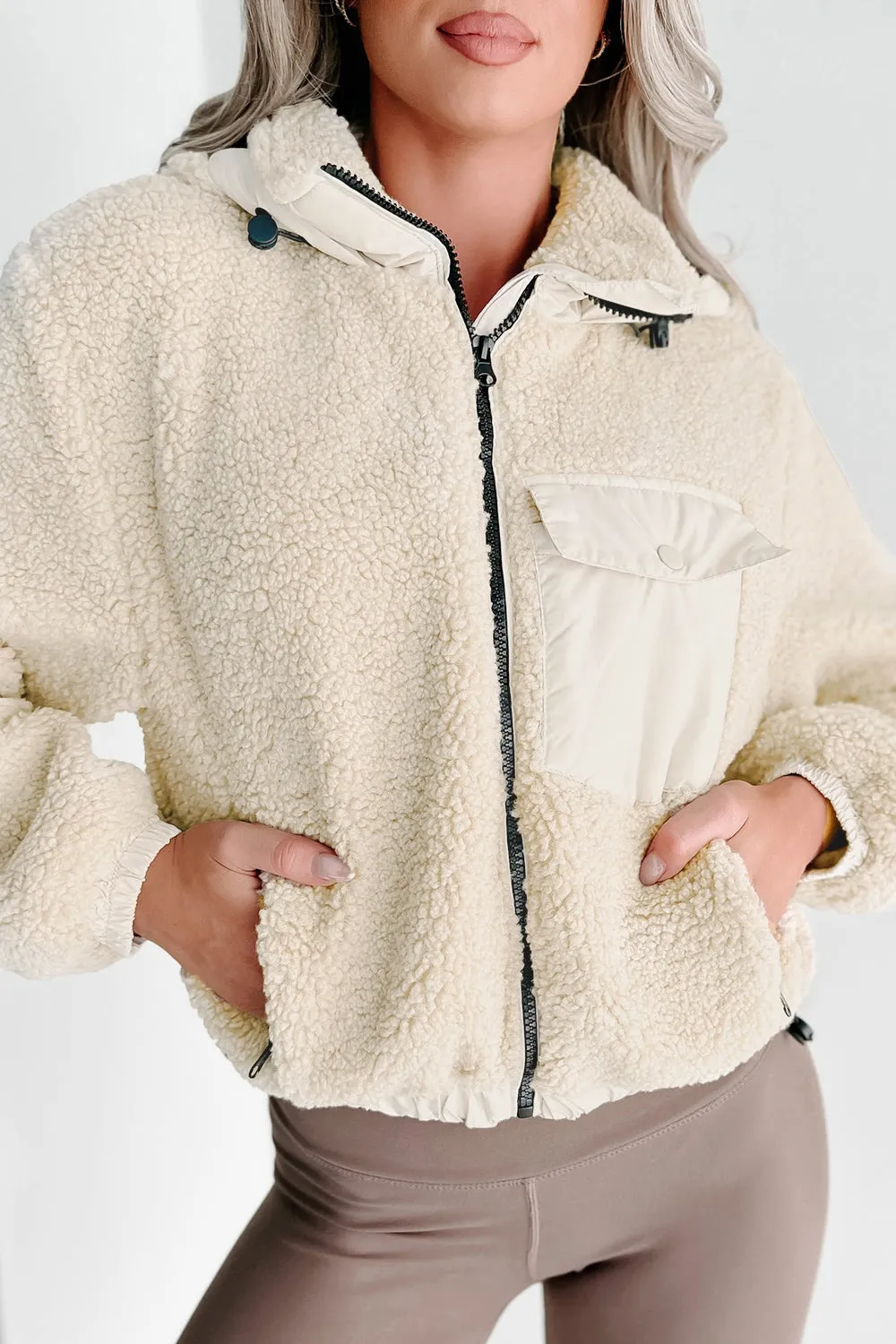 Light Sherpa Jacket with Removable Hood