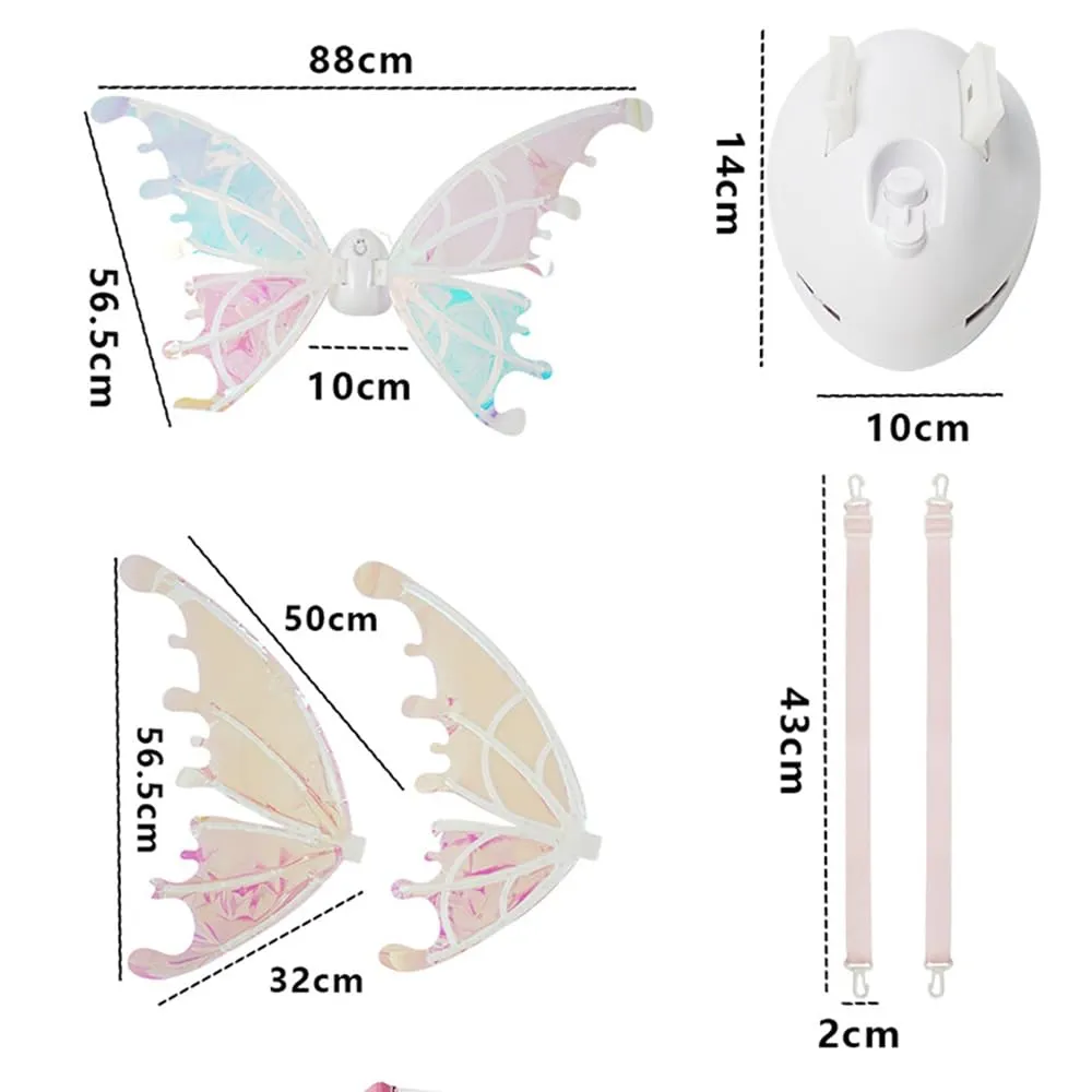 Light Up Fairy Wings for Dogs Electric Glowing Fairy Wings Musical Butterfly with Led String Lights for Pet Party Favor Dress Up