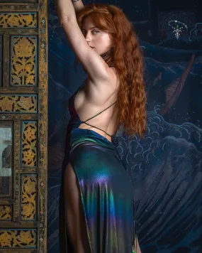 Long Bomb Dress / Holographic Rainbow- MYCELIUM