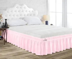 LUXURY PINK WRAP AROUND BED SKIRT