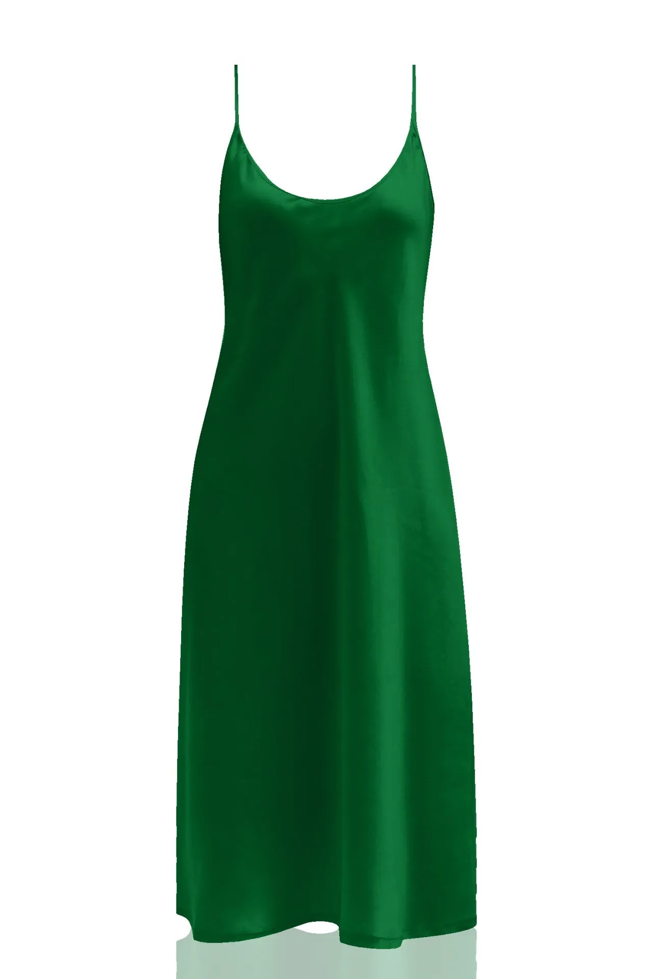 Made with Cupro Silk Midi Slip Dress in Green