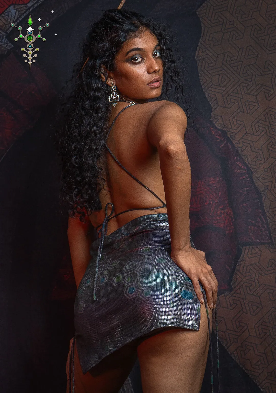 Mini BOMB DRESS / Holographic Rainbow Dots Flatrib MYCELIUM