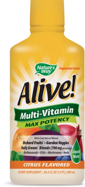 Nature's Way Alive Max Potency Liquid Multivitamin 30 oz Nature's Way Alive Max Potency Liquid Multivitamin 30 oz
