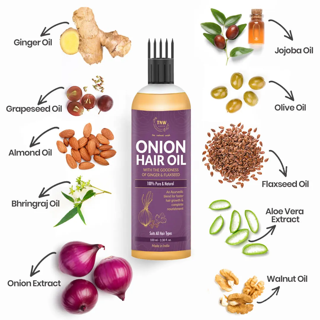 Onion Hair Oil No Mineral Oil & Silicones.