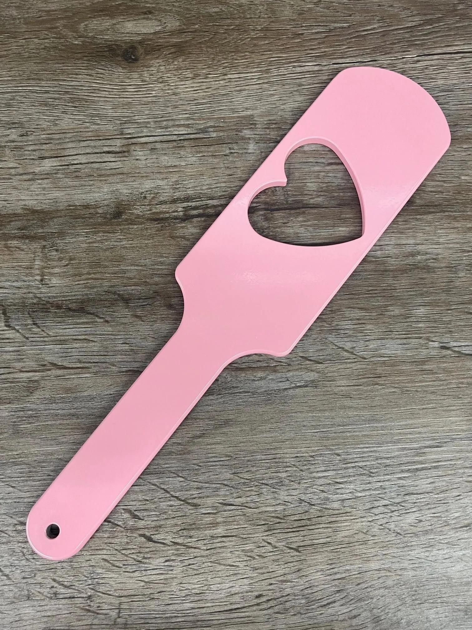 Pink "Love Hurts" Heart Shape Cutout Aluminum Spanking Paddle Pretty in Pink