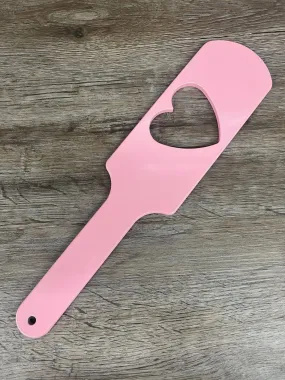 Pink "Love Hurts" Heart Shape Cutout Aluminum Spanking Paddle Pretty in Pink