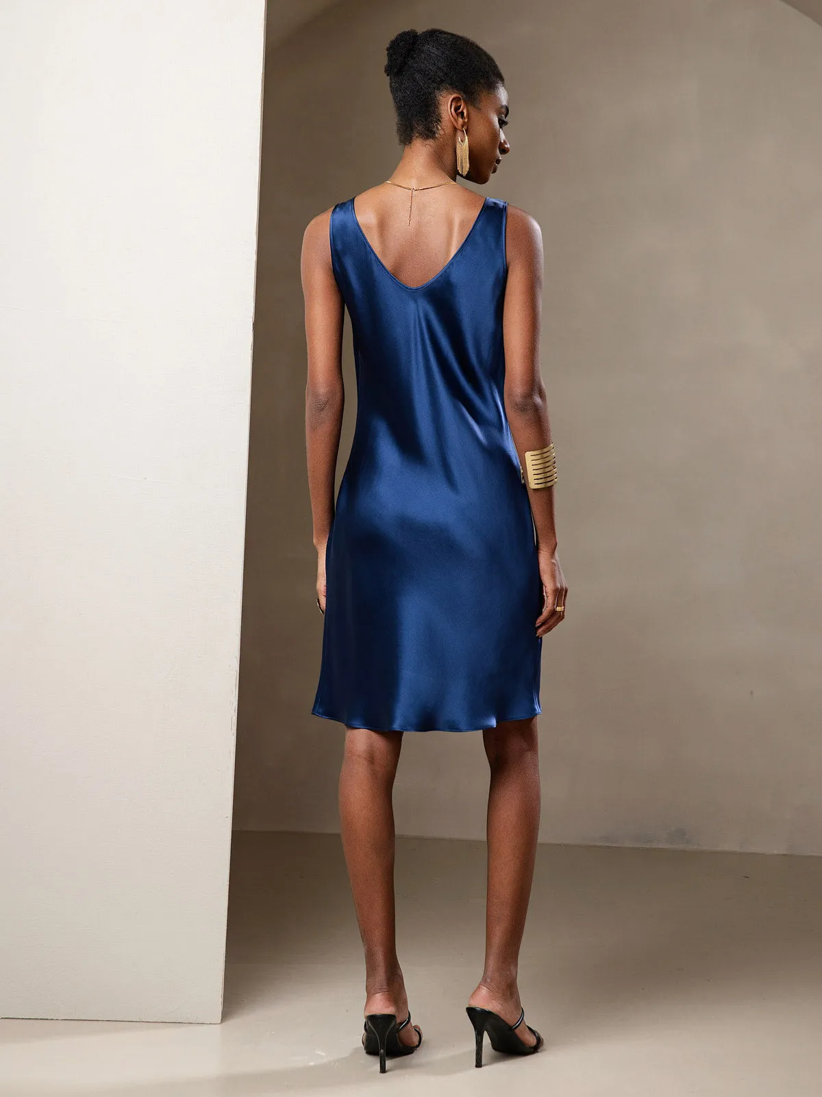 Robe Midi Décontractée en Soie Pure