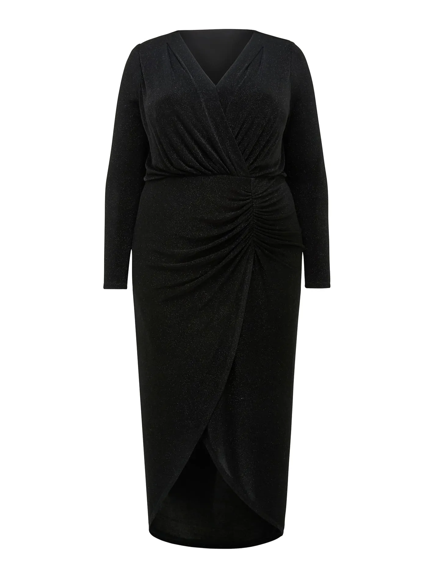 Rory Curve Glitter Ruched Midi Dress