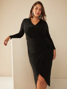 Rory Curve Glitter Ruched Midi Dress