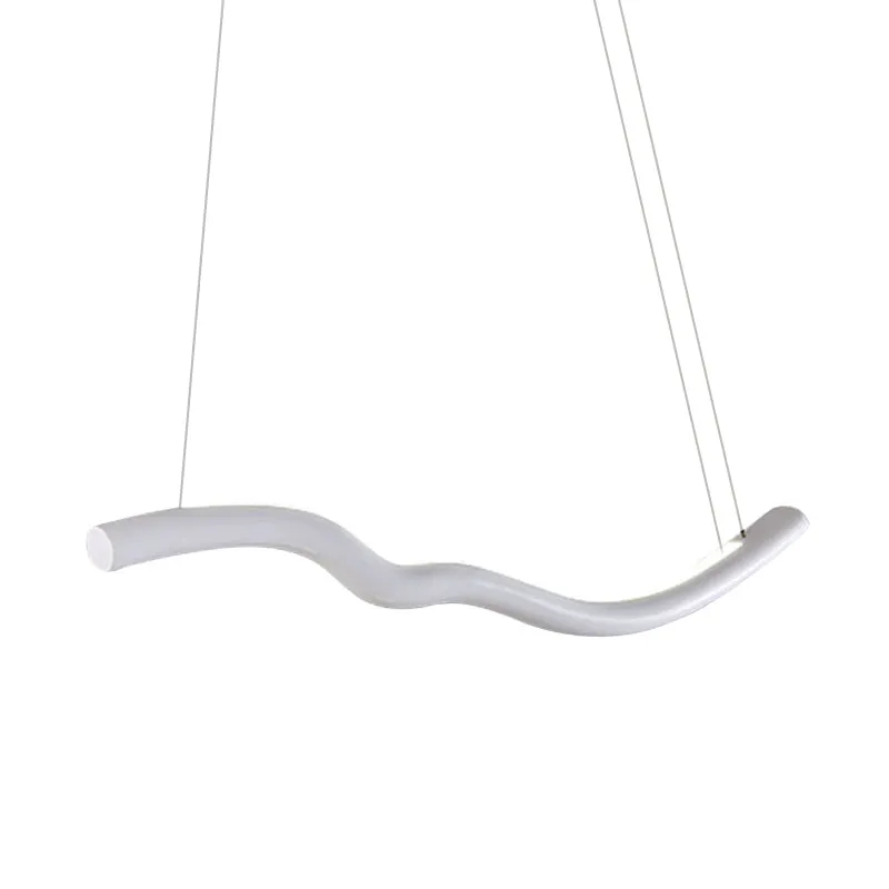 Sleek Curved LED Chandelier in Grey/White for Bedroom DÃ©cor