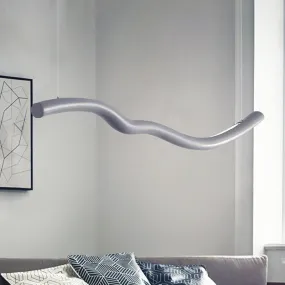 Sleek Curved LED Chandelier in Grey/White for Bedroom DÃ©cor