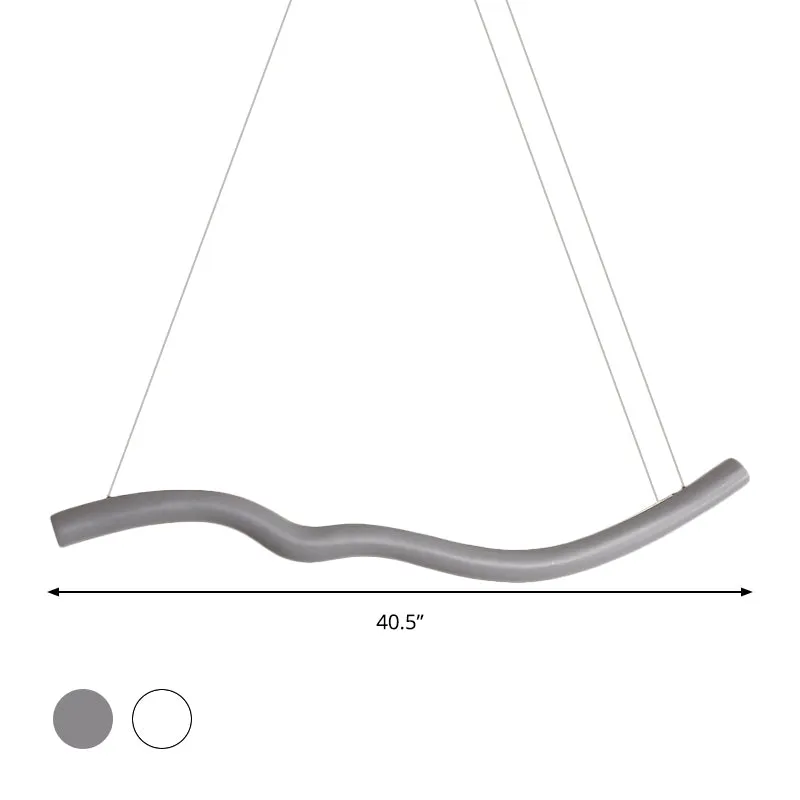 Sleek Curved LED Chandelier in Grey/White for Bedroom DÃ©cor