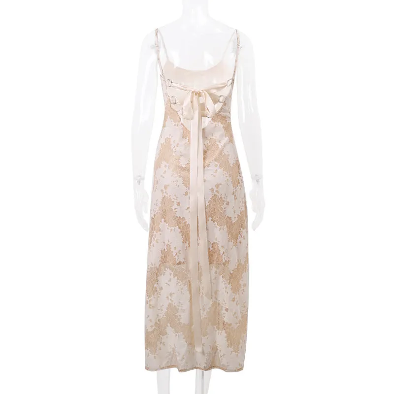 Summer Women Clothing Vacation Sexy Strap High Class Elegant Printing Slip Dress Women