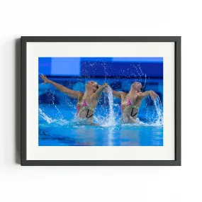 Team GB Paris Art Print "Shortman and Thorpe Clinch Historic Medal in Artistic Swimming"